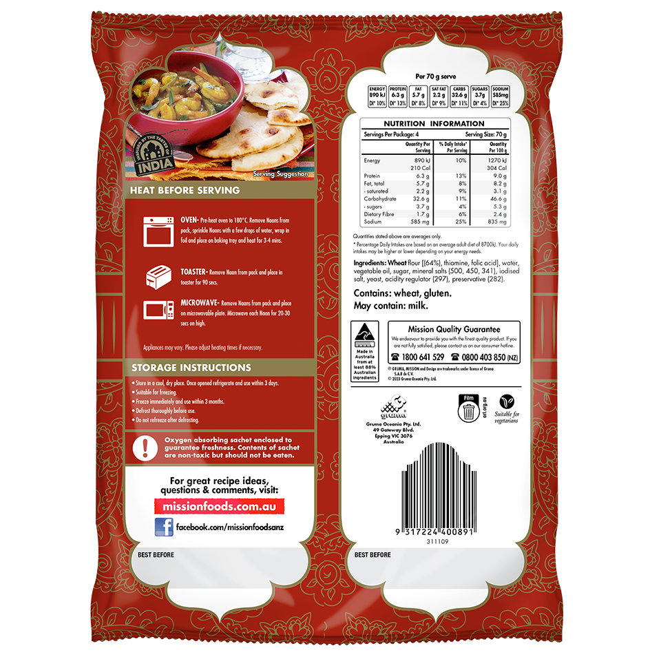 Mission Plain Naan Bread Render Logo Back