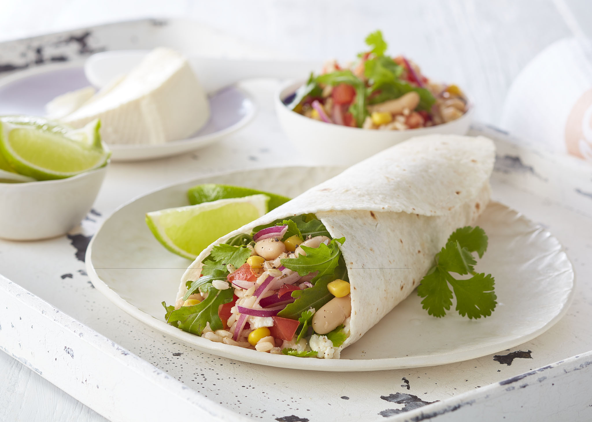Tomato, Brown Rice, Cannellini Beans, Rocket Gluten Free Wraps