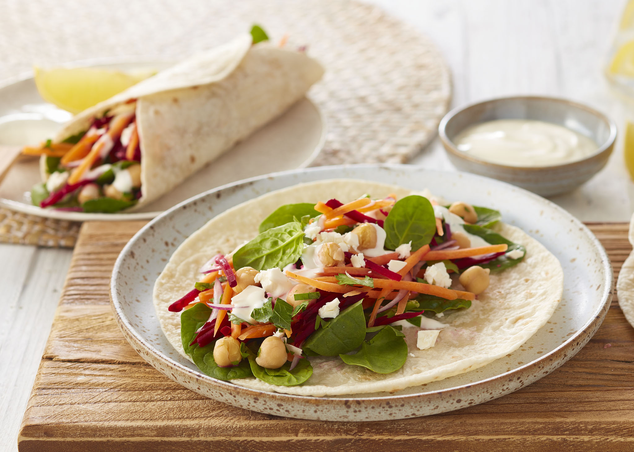 Vegetarian Chickpea & Salad Low Carb Wraps