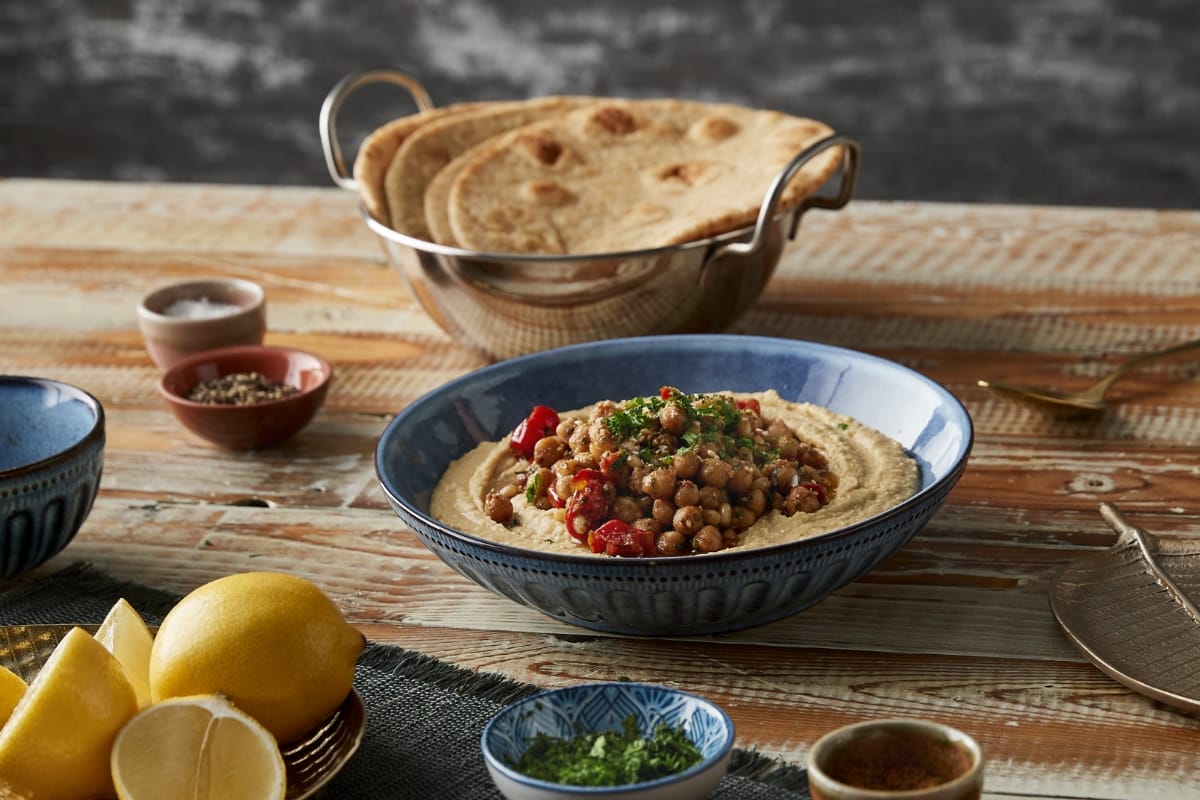 Loaded hummus bowl