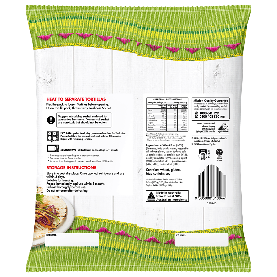 Mission Tortillas Saltreduced Back