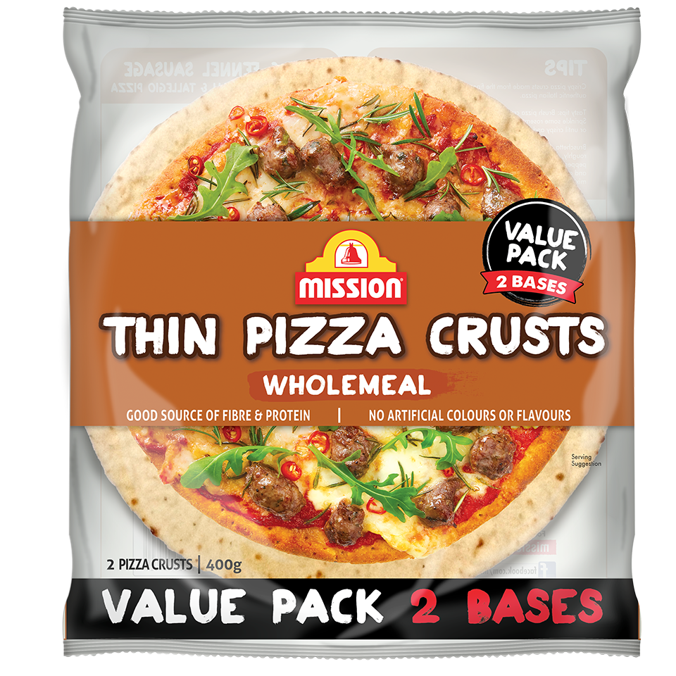 Mission Wholemeal Thin Pizza Crusts